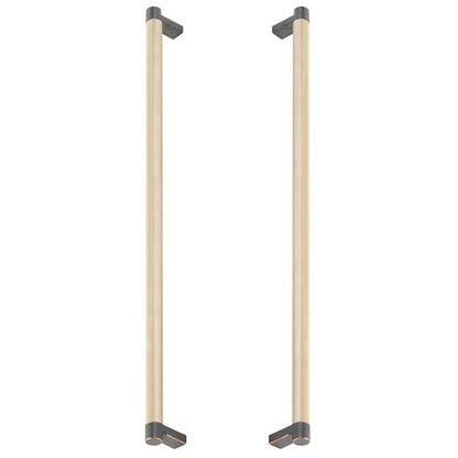 Emtek - Back to Back, Select Appliance Pull 18 Inch C-C, Rectangular Stem, Knurled Bar