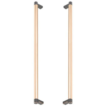 Emtek - Glass Shower Door Back to Back, Select Appliance Pull 18 Inch C-C, Rectangular Stem, Smooth Bar