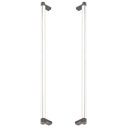 Emtek - Glass Shower Door Back to Back, Select Appliance Pull 18 Inch C-C, Rectangular Stem, Smooth Bar