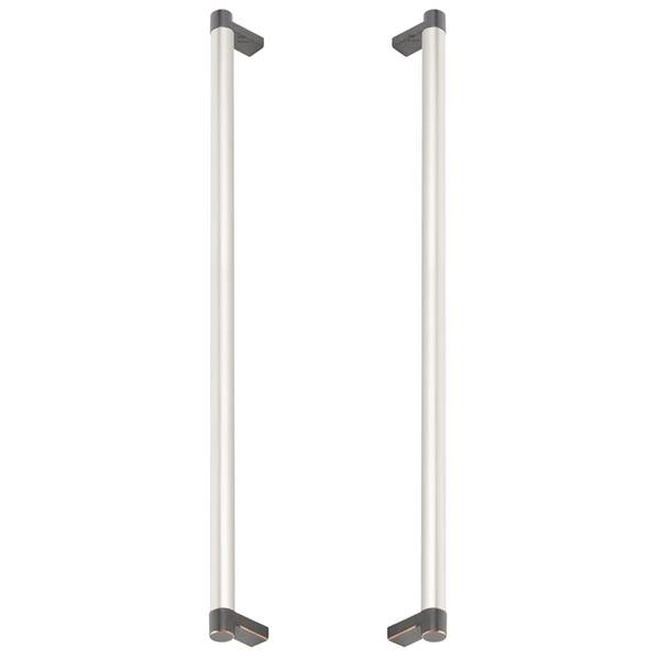 Emtek - Glass Shower Door Back to Back, Select Appliance Pull 18 Inch C-C, Rectangular Stem, Smooth Bar