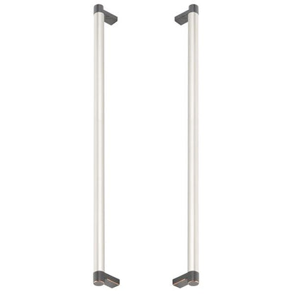 Emtek - Glass Shower Door Back to Back, Select Appliance Pull 18 Inch C-C, Rectangular Stem, Smooth Bar