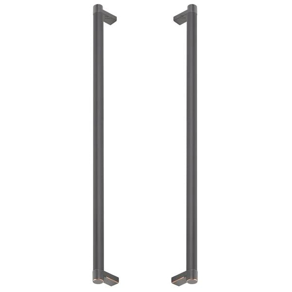 Emtek - Glass Shower Door Back to Back, Select Appliance Pull 18 Inch C-C, Rectangular Stem, Smooth Bar