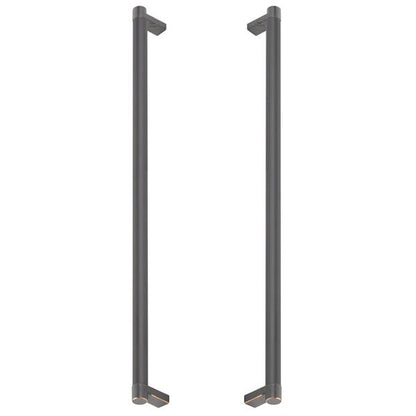 Emtek - Glass Shower Door Back to Back, Select Appliance Pull 18 Inch C-C, Rectangular Stem, Smooth Bar