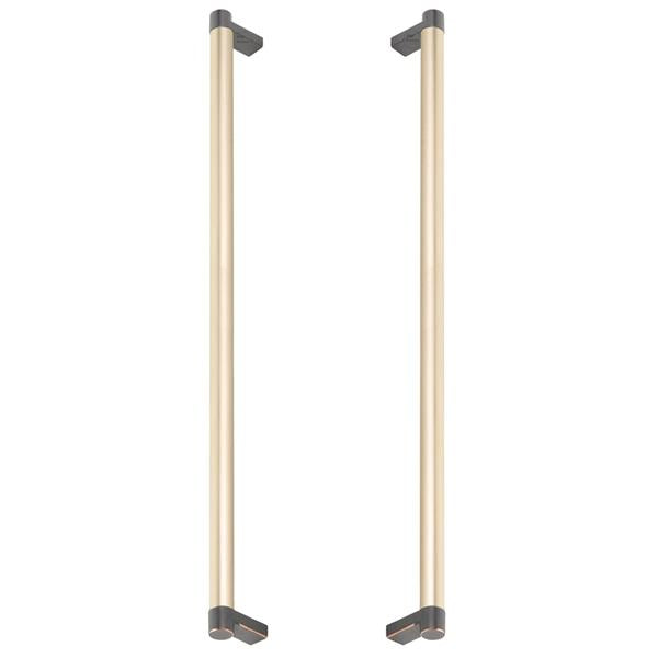 Emtek - Glass Shower Door Back to Back, Select Appliance Pull 18 Inch C-C, Rectangular Stem, Smooth Bar