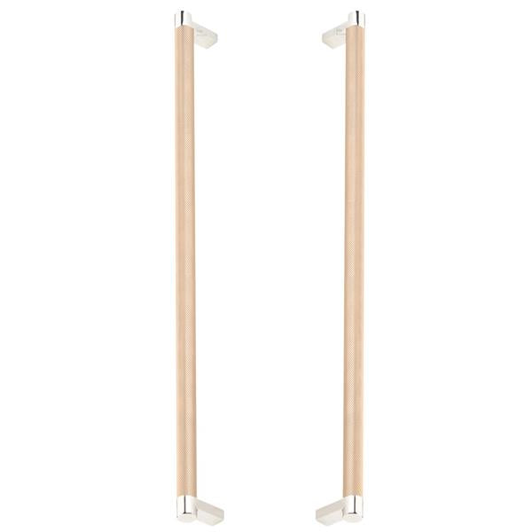 Emtek - Back to Back, Select Appliance Pull 18 Inch C-C, Rectangular Stem, Knurled Bar