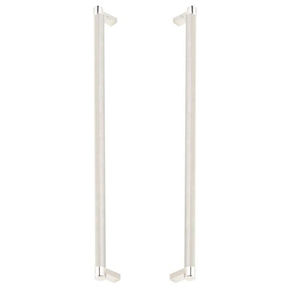 Emtek - Glass Shower Door Back to Back, Select Appliance Pull 18 Inch C-C, Rectangular Stem, Knurled Bar