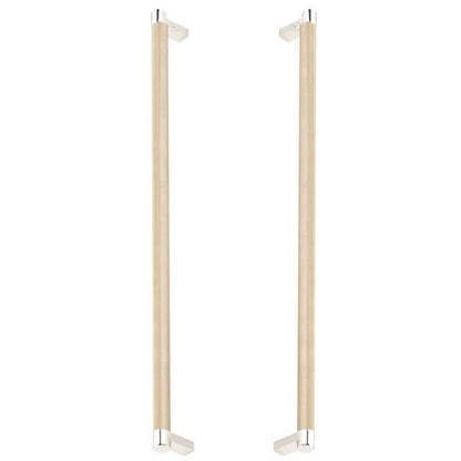 Emtek - Glass Shower Door Back to Back, Select Appliance Pull 18 Inch C-C, Rectangular Stem, Knurled Bar
