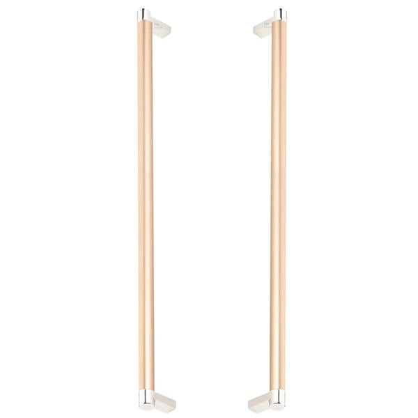 Emtek - Back to Back, Select Appliance Pull 18 Inch C-C, Rectangular Stem, Smooth Bar