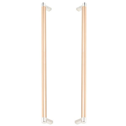 Emtek - Glass Shower Door Back to Back, Select Appliance Pull 18 Inch C-C, Rectangular Stem, Smooth Bar