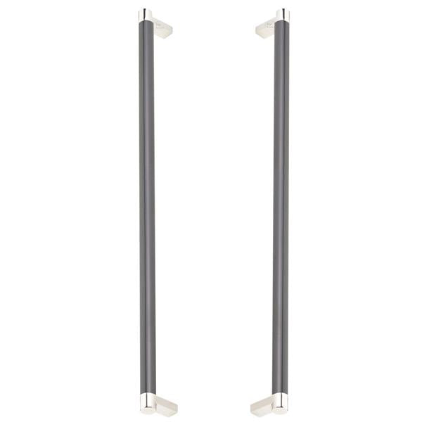 Emtek - Glass Shower Door Back to Back, Select Appliance Pull 18 Inch C-C, Rectangular Stem, Smooth Bar