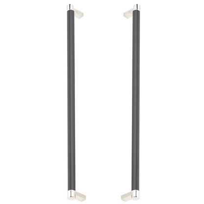 Emtek - Glass Shower Door Back to Back, Select Appliance Pull 18 Inch C-C, Rectangular Stem, Smooth Bar