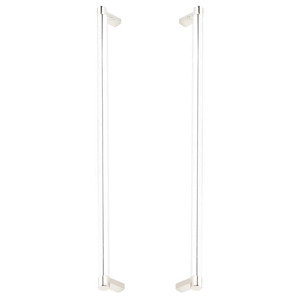 Emtek - Glass Shower Door Back to Back, Select Appliance Pull 18 Inch C-C, Rectangular Stem, Smooth Bar