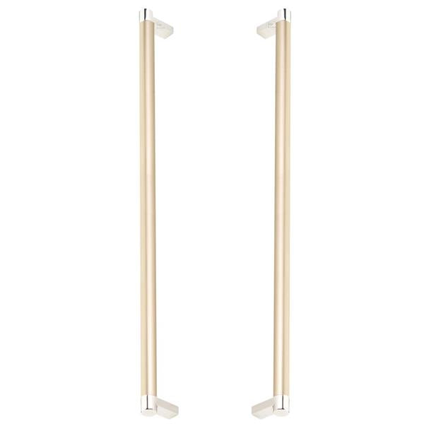 Emtek - Glass Shower Door Back to Back, Select Appliance Pull 18 Inch C-C, Rectangular Stem, Smooth Bar