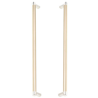 Emtek - Glass Shower Door Back to Back, Select Appliance Pull 18 Inch C-C, Rectangular Stem, Smooth Bar