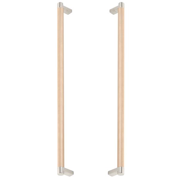 Emtek - Back to Back, Select Appliance Pull 18 Inch C-C, Rectangular Stem, Knurled Bar
