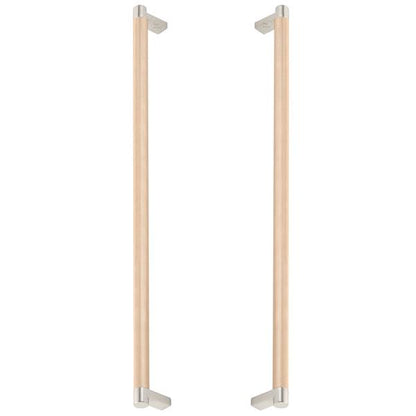 Emtek - Glass Shower Door Back to Back, Select Appliance Pull 18 Inch C-C, Rectangular Stem, Knurled Bar