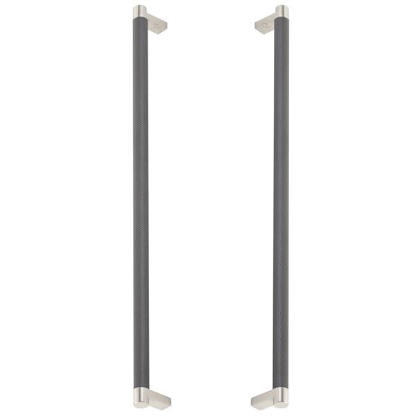 Emtek - Back to Back, Select Appliance Pull 18 Inch C-C, Rectangular Stem, Knurled Bar