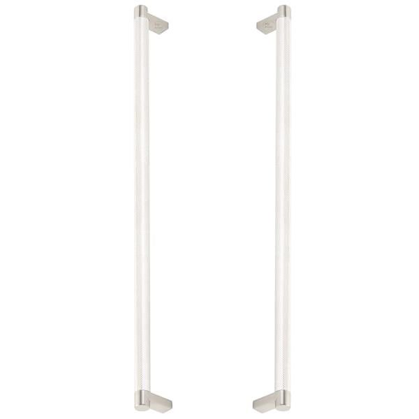 Emtek - Back to Back, Select Appliance Pull 18 Inch C-C, Rectangular Stem, Knurled Bar