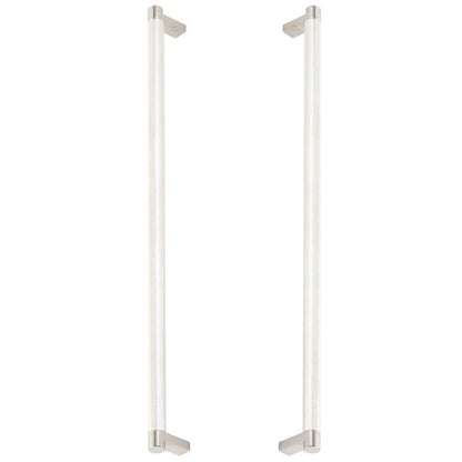 Emtek - Glass Shower Door Back to Back, Select Appliance Pull 18 Inch C-C, Rectangular Stem, Knurled Bar