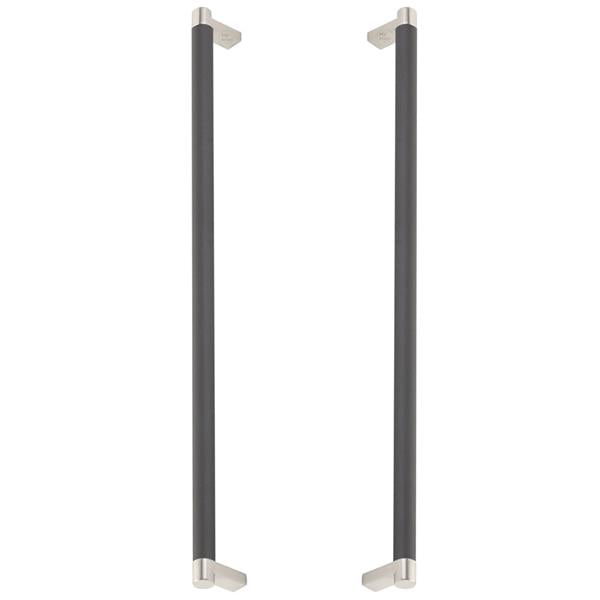 Emtek - Glass Shower Door Back to Back, Select Appliance Pull 18 Inch C-C, Rectangular Stem, Knurled Bar