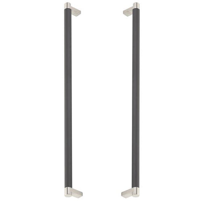 Emtek - Glass Shower Door Back to Back, Select Appliance Pull 18 Inch C-C, Rectangular Stem, Knurled Bar