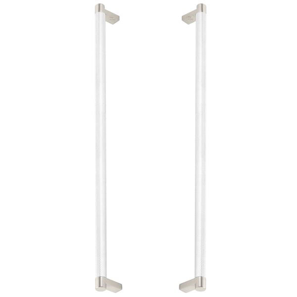 Emtek - Back to Back, Select Appliance Pull 18 Inch C-C, Rectangular Stem, Knurled Bar
