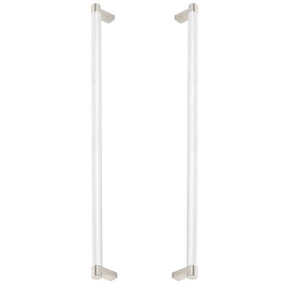 Emtek - Glass Shower Door Back to Back, Select Appliance Pull 18 Inch C-C, Rectangular Stem, Knurled Bar