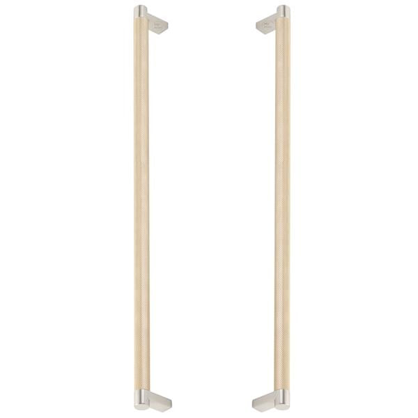 Emtek - Glass Shower Door Back to Back, Select Appliance Pull 18 Inch C-C, Rectangular Stem, Knurled Bar