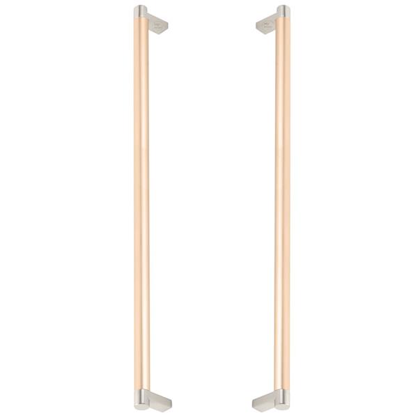Emtek - Glass Shower Door Back to Back, Select Appliance Pull 18 Inch C-C, Rectangular Stem, Smooth Bar