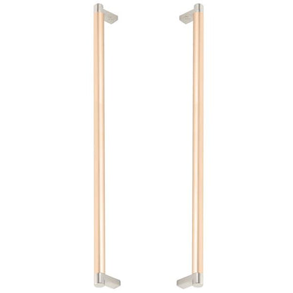 Emtek - Glass Shower Door Back to Back, Select Appliance Pull 18 Inch C-C, Rectangular Stem, Smooth Bar