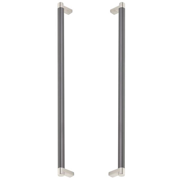 Emtek - Back to Back, Select Appliance Pull 18 Inch C-C, Rectangular Stem, Smooth Bar