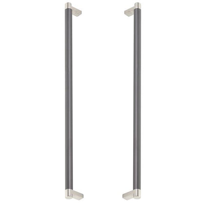 Emtek - Glass Shower Door Back to Back, Select Appliance Pull 18 Inch C-C, Rectangular Stem, Smooth Bar