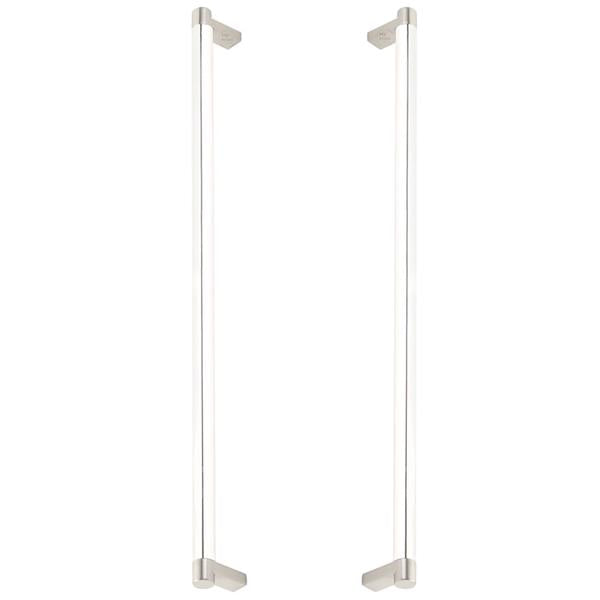 Emtek - Glass Shower Door Back to Back, Select Appliance Pull 18 Inch C-C, Rectangular Stem, Smooth Bar