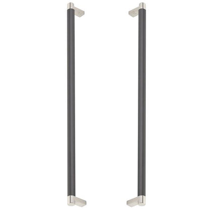Emtek - Glass Shower Door Back to Back, Select Appliance Pull 18 Inch C-C, Rectangular Stem, Smooth Bar