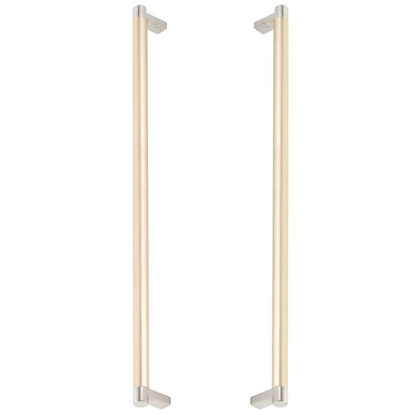 Emtek - Glass Shower Door Back to Back, Select Appliance Pull 18 Inch C-C, Rectangular Stem, Smooth Bar