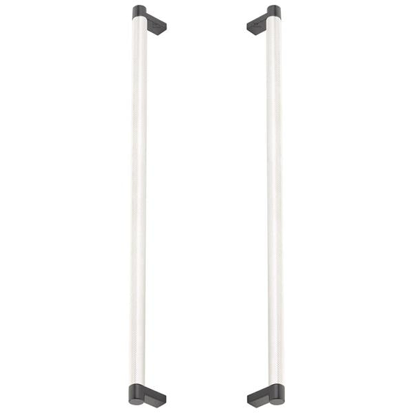 Emtek - Back to Back, Select Appliance Pull 18 Inch C-C, Rectangular Stem, Knurled Bar