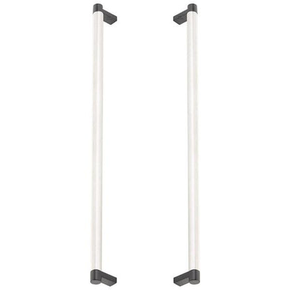 Emtek - Glass Shower Door Back to Back, Select Appliance Pull 18 Inch C-C, Rectangular Stem, Knurled Bar