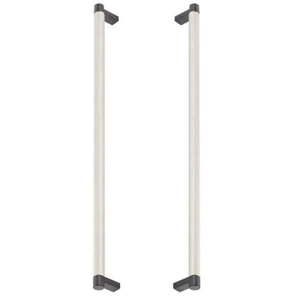 Emtek - Glass Shower Door Back to Back, Select Appliance Pull 18 Inch C-C, Rectangular Stem, Knurled Bar