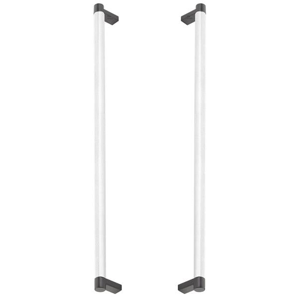 Emtek - Back to Back, Select Appliance Pull 18 Inch C-C, Rectangular Stem, Knurled Bar
