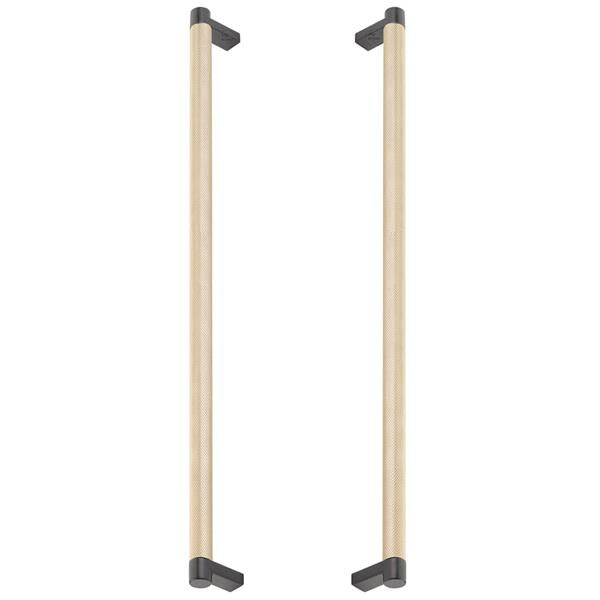 Emtek - Back to Back, Select Appliance Pull 18 Inch C-C, Rectangular Stem, Knurled Bar