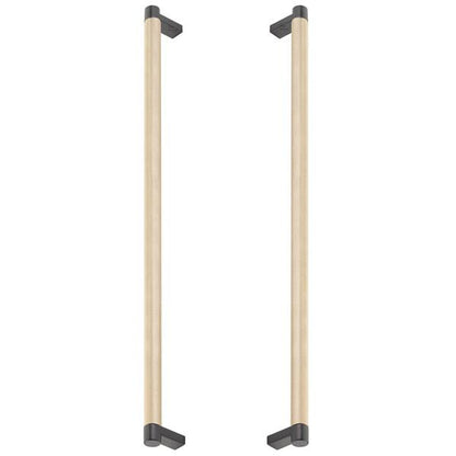 Emtek - Back to Back, Select Appliance Pull 18 Inch C-C, Rectangular Stem, Knurled Bar