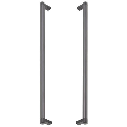 Emtek - Glass Shower Door Back to Back, Select Appliance Pull 18 Inch C-C, Rectangular Stem, Smooth Bar