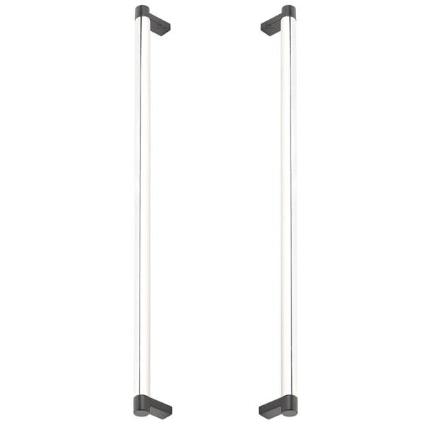 Emtek - Back to Back, Select Appliance Pull 18 Inch C-C, Rectangular Stem, Smooth Bar