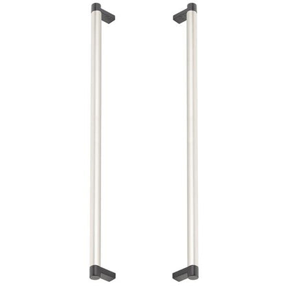 Emtek - Glass Shower Door Back to Back, Select Appliance Pull 18 Inch C-C, Rectangular Stem, Smooth Bar