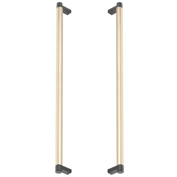 Emtek - Glass Shower Door Back to Back, Select Appliance Pull 18 Inch C-C, Rectangular Stem, Smooth Bar