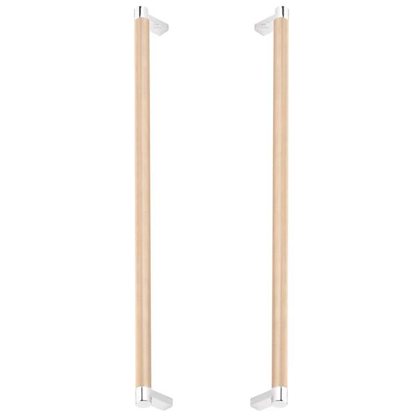 Emtek - Glass Shower Door Back to Back, Select Appliance Pull 18 Inch C-C, Rectangular Stem, Knurled Bar