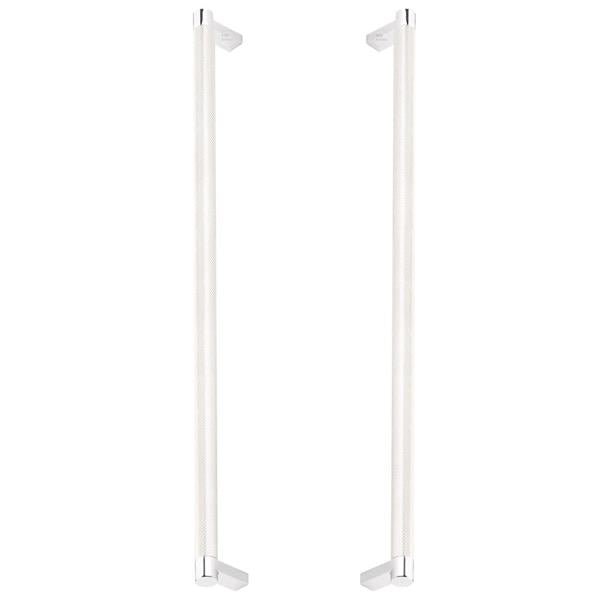 Emtek - Back to Back, Select Appliance Pull 18 Inch C-C, Rectangular Stem, Knurled Bar