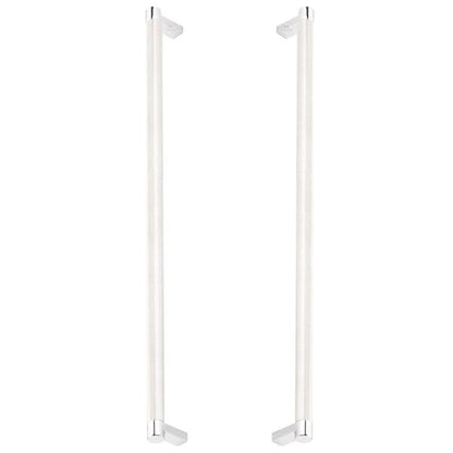 Emtek - Glass Shower Door Back to Back, Select Appliance Pull 18 Inch C-C, Rectangular Stem, Knurled Bar