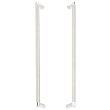 Emtek - Back to Back, Select Appliance Pull 18 Inch C-C, Rectangular Stem, Knurled Bar