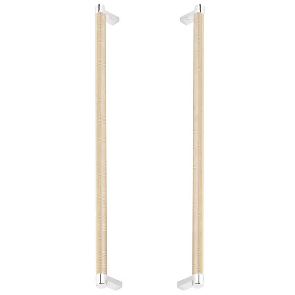 Emtek - Back to Back, Select Appliance Pull 18 Inch C-C, Rectangular Stem, Knurled Bar